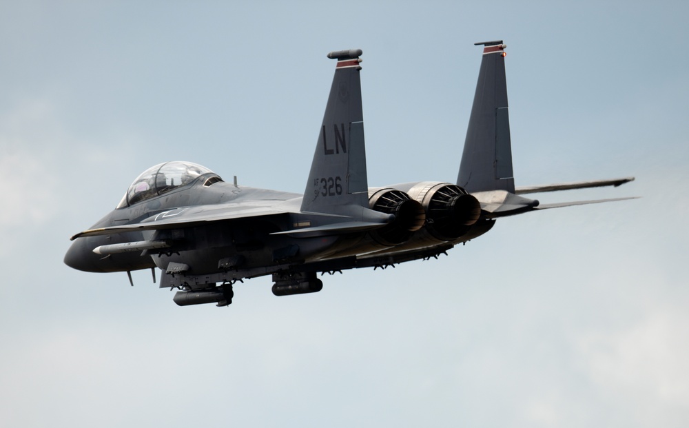 U.S. Air Force F-15s, F-16s and KC-135s participate in large force exercise