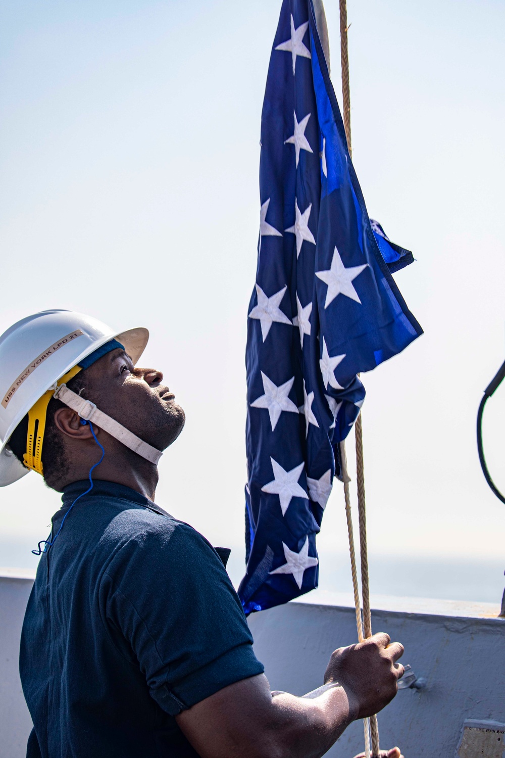 Sailors take part in an anchoring evolution