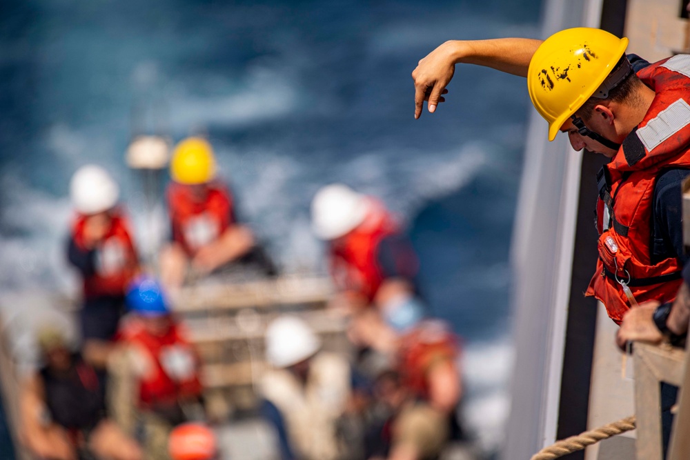 USS New York takes part in small boat operations