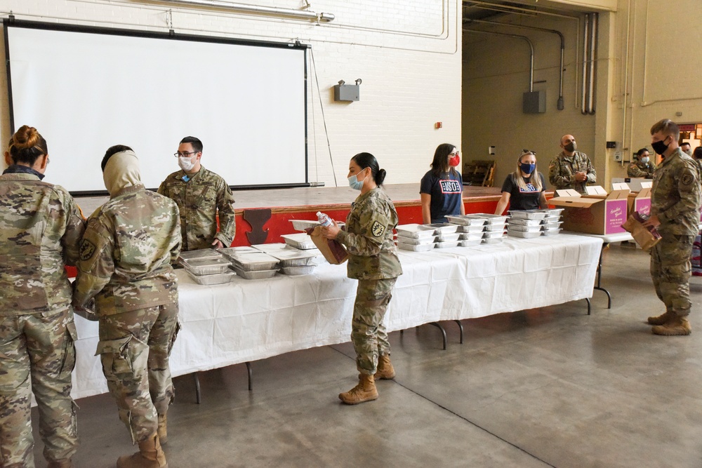 USO provides lunch to Soldiers supporting COVID-19 response