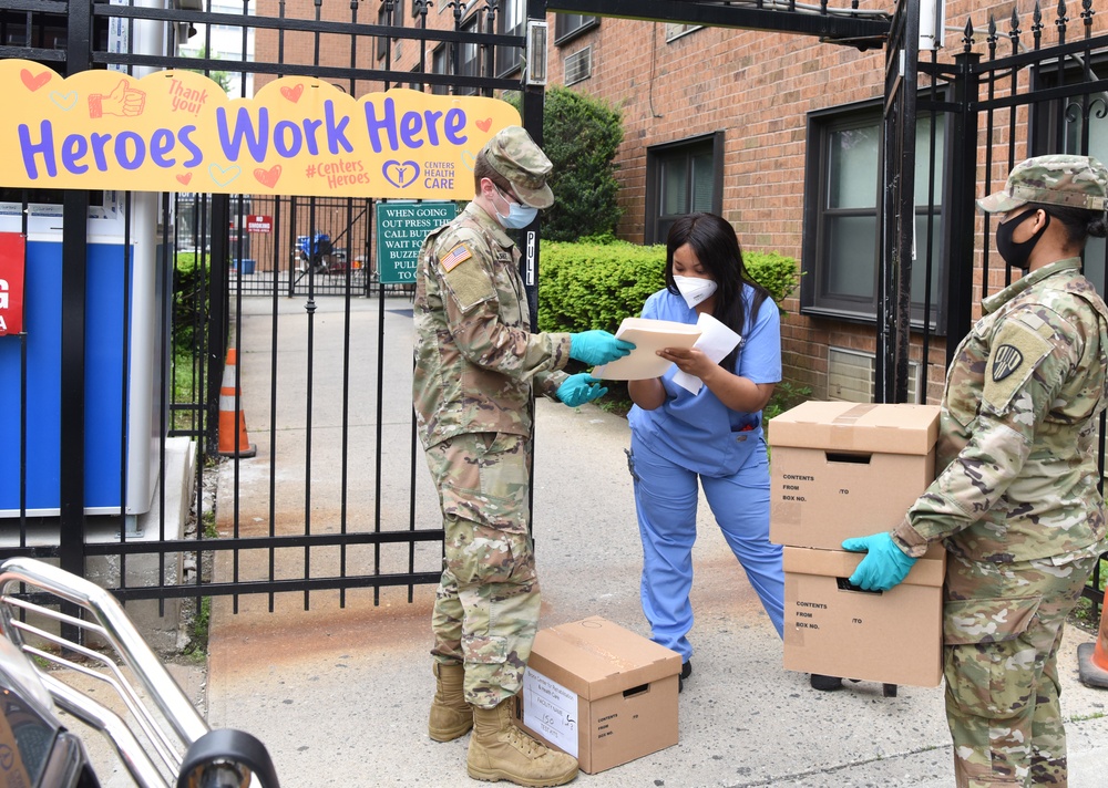 NY National Guard Soldiers deliver test kits to nursing homes