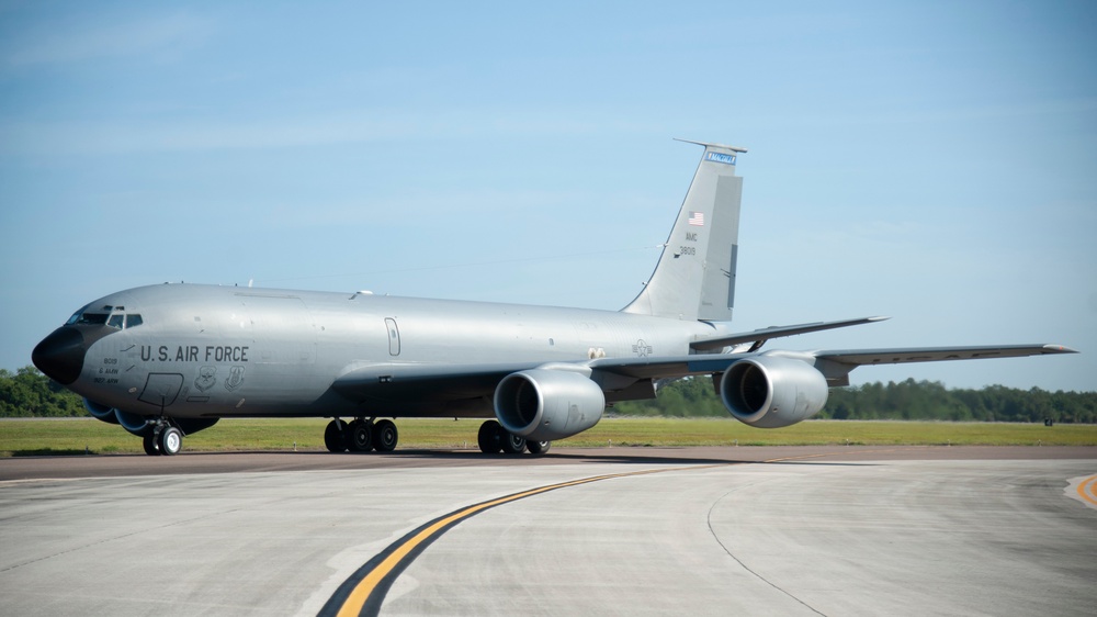 Team MacDill salutes first responders, healthcare professionals with KC-135 flyover