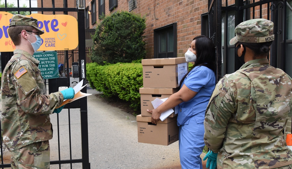 NY National Guard Soldiers deliver test kits to nursing homes