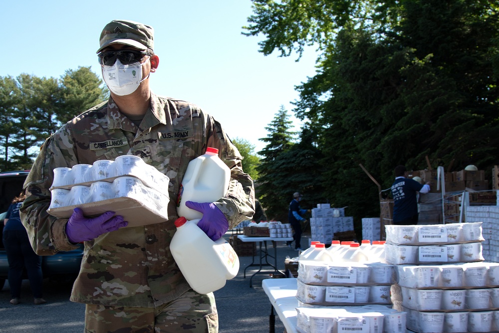 Rhode Island National Guard Soldiers Assist in Donating Milk at McCoy Stadium