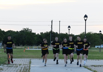 Staff Sergeant Bethan Hendren completes 100 miles with the support of the 297th Regional Support group.