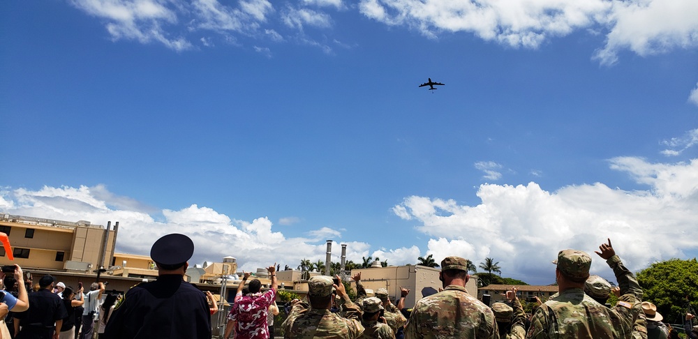 Hawaii National Guard First Responder flyover at Maui Memorial Hospital
