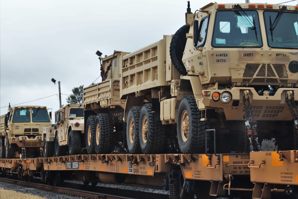 Fort McCoy Logistics Readiness Center's rail operations team moves equipment bound for deployment
