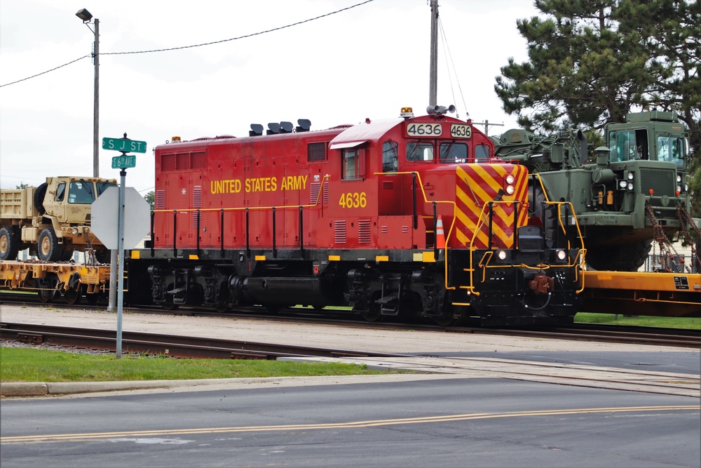 Fort McCoy Logistics Readiness Center's rail operations team moves equipment bound for deployment
