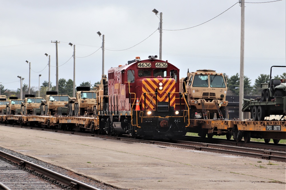 Fort McCoy Logistics Readiness Center's rail operations team moves equipment bound for deployment