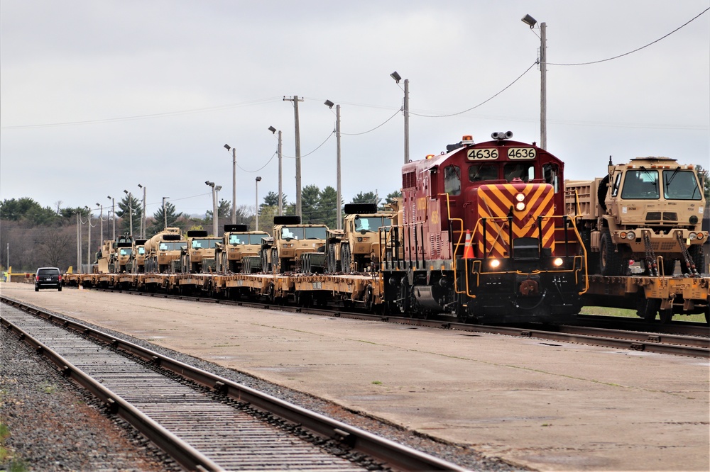 Fort McCoy Logistics Readiness Center's rail operations team moves equipment bound for deployment
