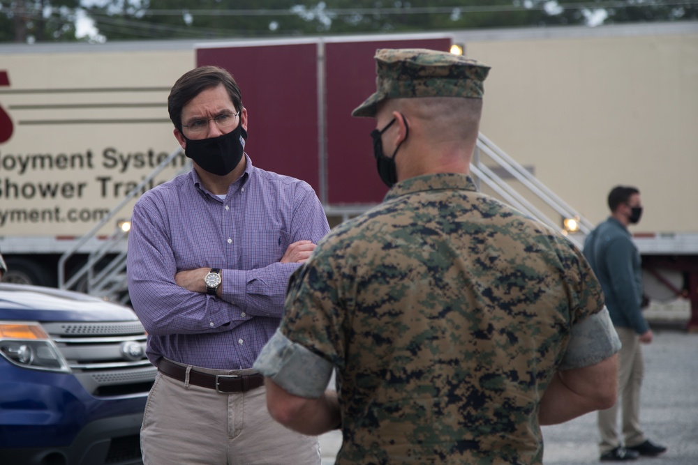 Secretary of Defense visits Marine Corps Recruit Depot Parris Island