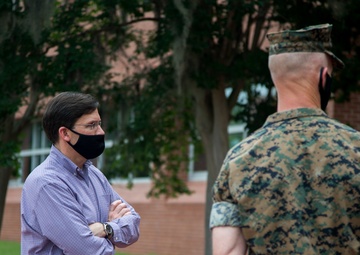 Secretary of Defense visits Marine Corps Recruit Depot Parris Island