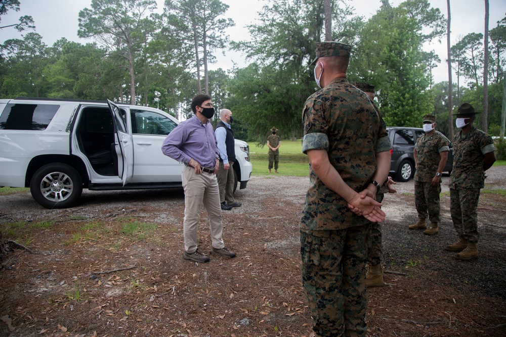 Secretary of Defense visits Marine Corps Recruit Depot Parris Island