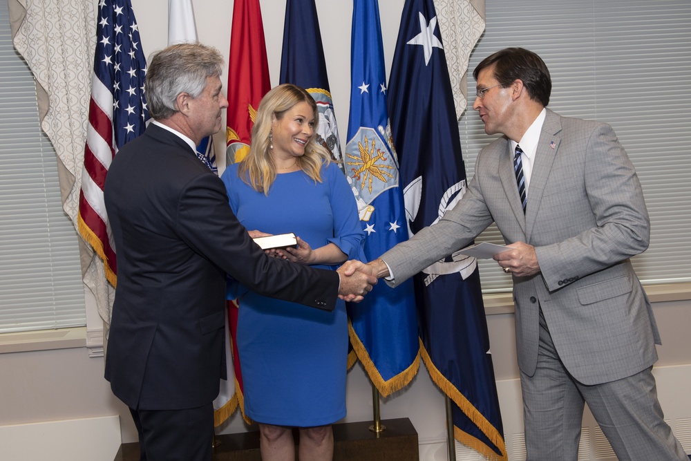 Defense Secretary swears-in 77th Secretary of the Navy