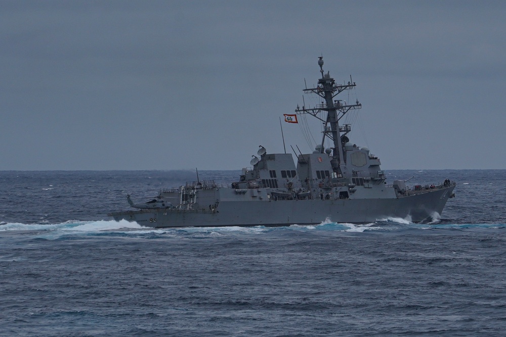 USS Ralph Johnson (DDG 114) transits the Pacific Ocean