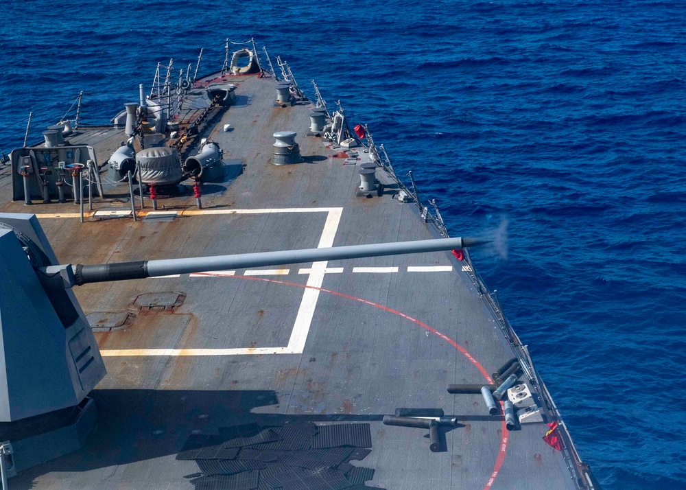 USS Mustin Conducts Live-Fire Exercise