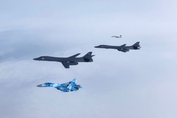 B-1 integrates with Ukrainian aircraft over Europe