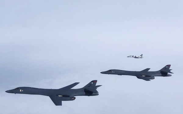 B-1s train to LRASM capabilities in Europe during Bomber Task Force mission