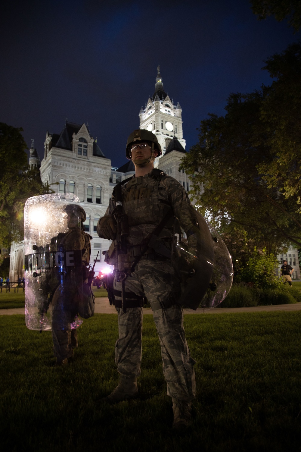 Airman of the 151 Security Forces Squadron respond to the call of thier Governor in a time of social crisis and rioting to protect citizens of Utah.