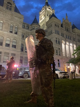 Airman of the 151 Security Forces Squadron respond to the call of thier Governor in a time of social crisis and rioting to protect citizens of Utah.