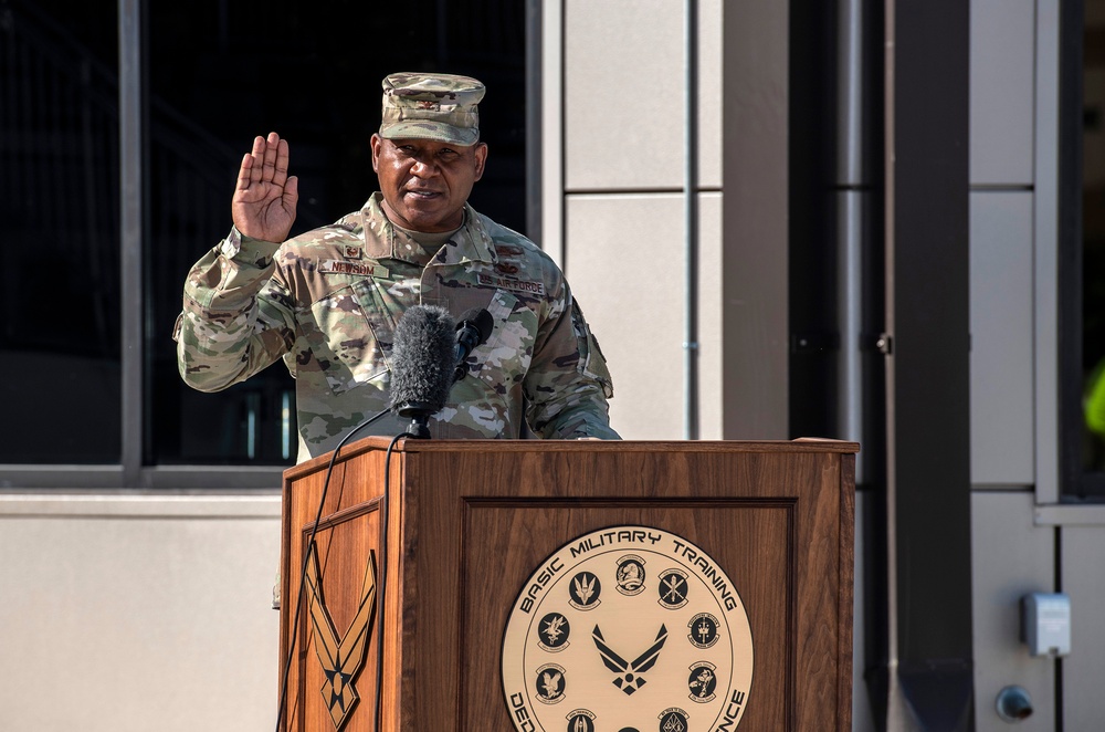 U.S. Air Force Basic Military Training Graduation and Coining Ceremony