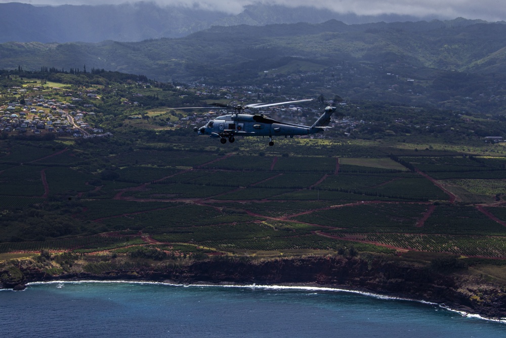 U.S. Marine and Navy helicopters exercise maritime strike capability