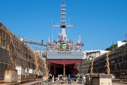 USS Warrior Departs Dry-dock
