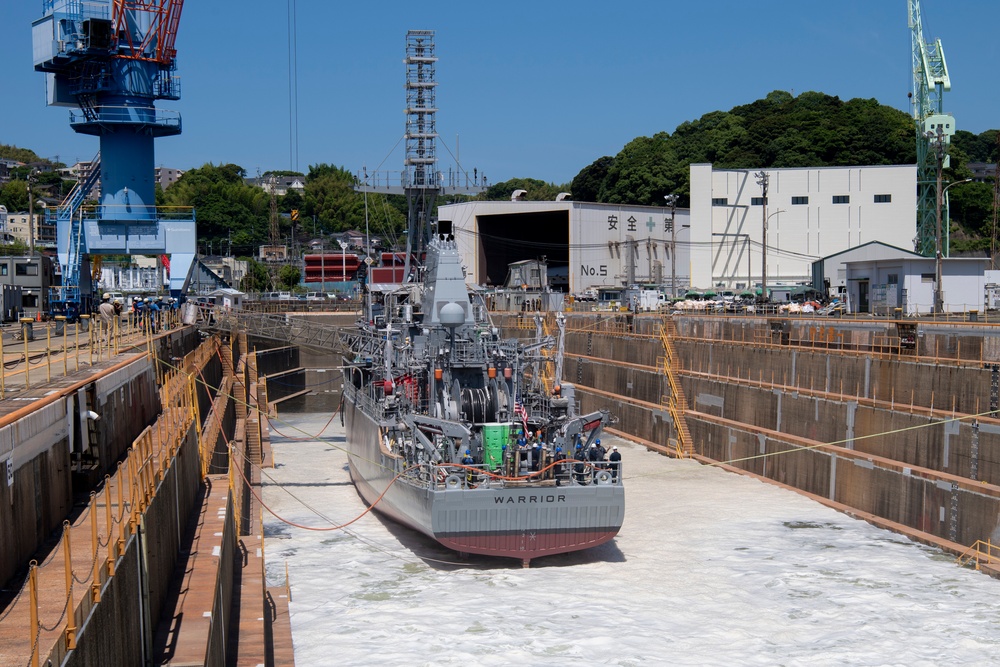 USS Warrior Departs Dry-dock