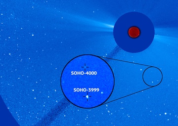 NRL telescope onboard ESA, NASA SOHO discovers 4000th comet
