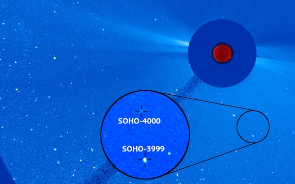 NRL telescope onboard ESA, NASA SOHO discovers 4000th comet