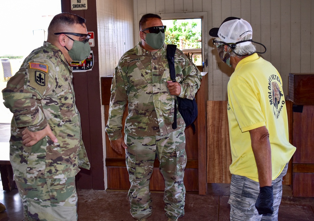 Brig. Gen. Kaoiwi, Command Sgt. Maj. Jimenez visit troops on Maui County