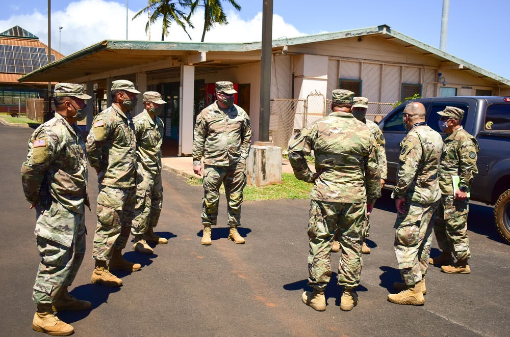 Brig. Gen. Kaoiwi, Command Sgt. Maj. Jimenez visit troops on Maui County