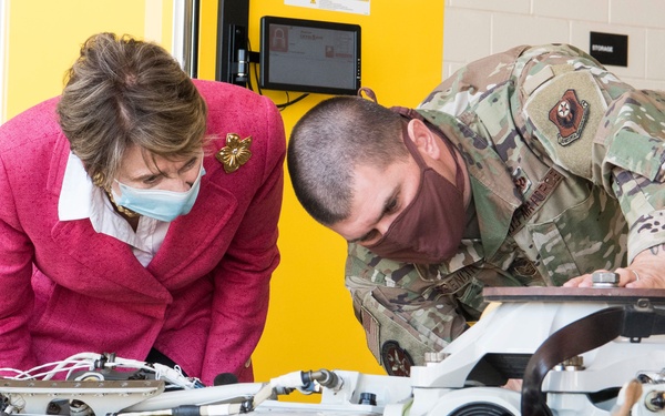 Secretary Barbara Barrett meets Cannon Airmen, learns base readiness