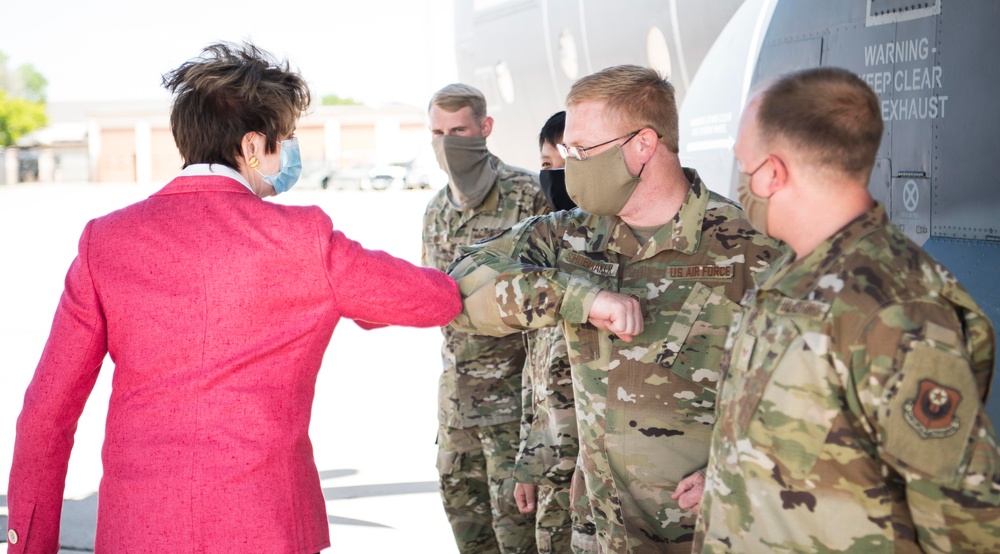 Secretary Barbara Barrett meets Cannon Airmen, learns base readiness