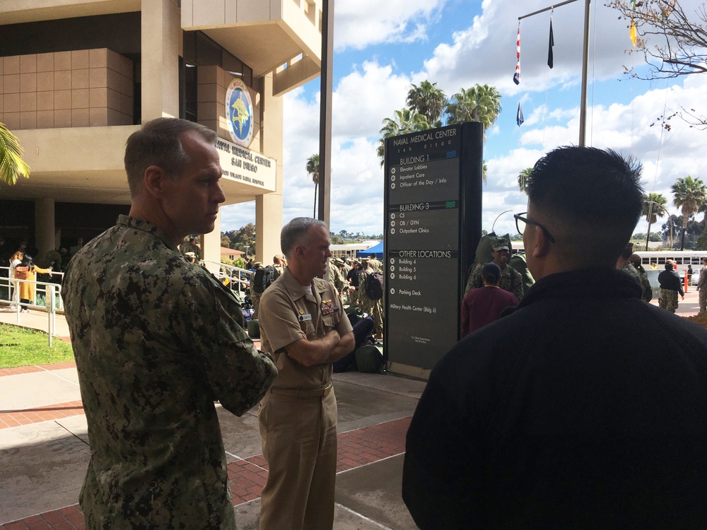 Naval Medical Center San Diego Sailors deploy to USNS Mercy