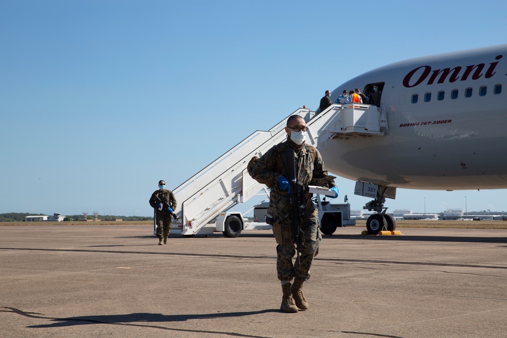 U.S. Marines with Marine Rotational Force - Darwin arrive in Australia