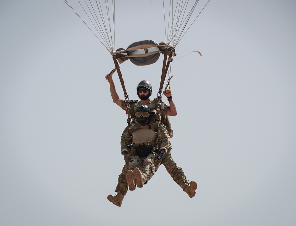 82nd ERQS Pararescuemen execute HALO jump