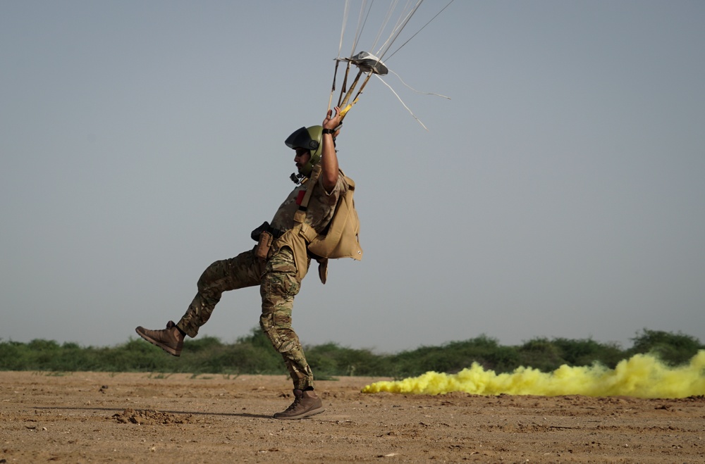 82nd ERQS Pararescuemen execute HALO jump