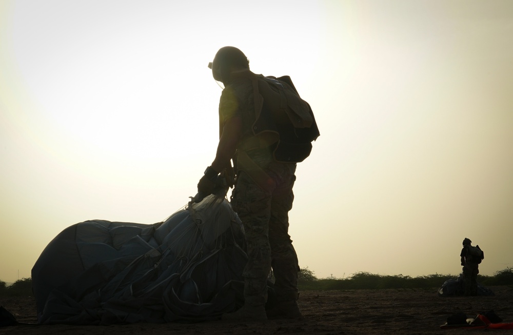 82nd ERQS Pararescuemen execute HALO jump