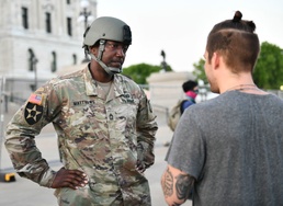 Protests on Capitol Steps in St. Paul, Minnesota