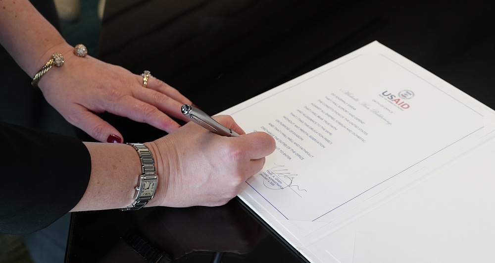 Michelle Bekkering is sworn in as Assistant Administrator of the Bureau for Economic Growth, Education and Environment