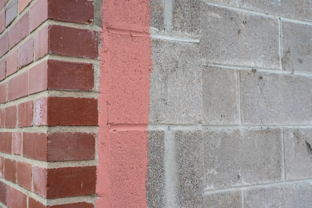 Brick section of the exterior mock-up