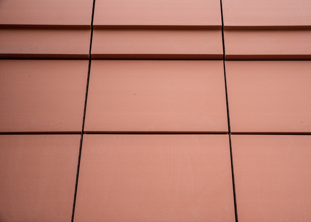 Terra cotta section of the exterior mock-up