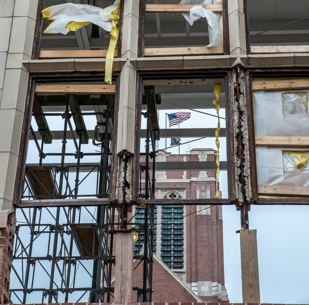 View of Building 1 through Building 2