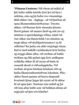 Fort Bragg fitness center update in Icelandic