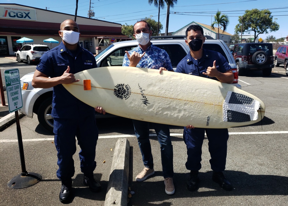 Coast Guard reunites surfboard with owner on Oahu