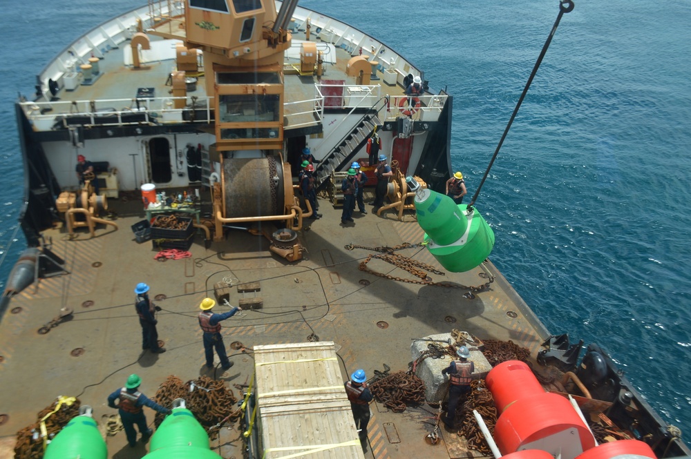 Coast Guard Cutter Sequoia conducts aids to navigation work off Palau