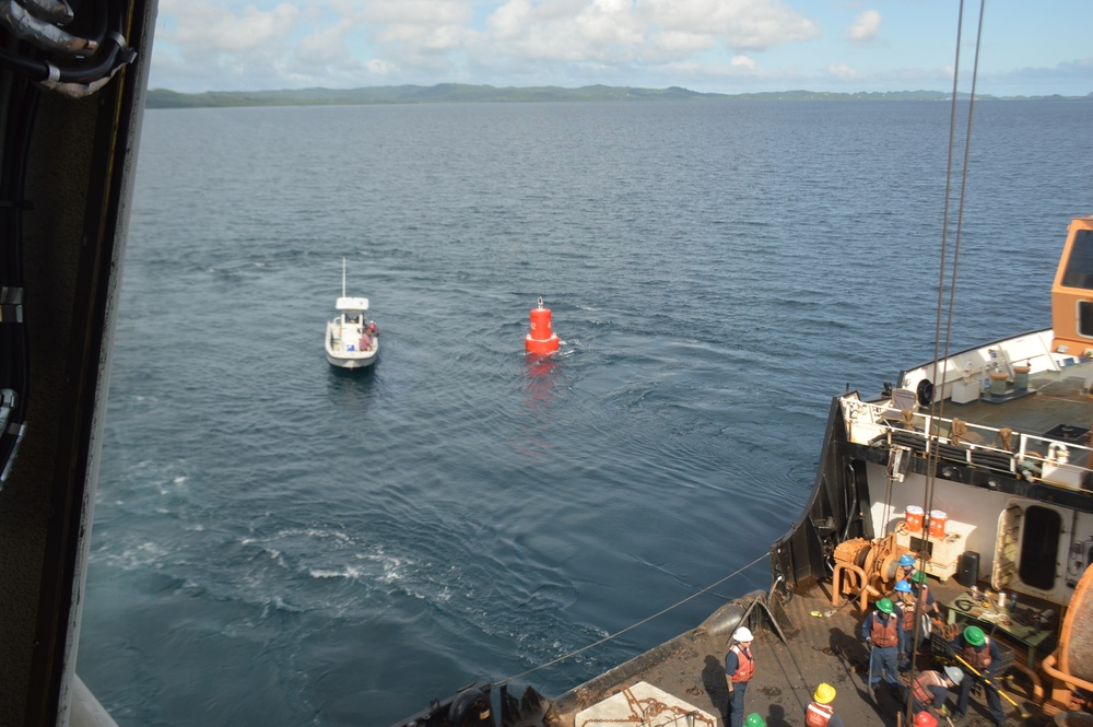 Coast Guard Cutter Sequoia conducts aids to navigation work off Palau
