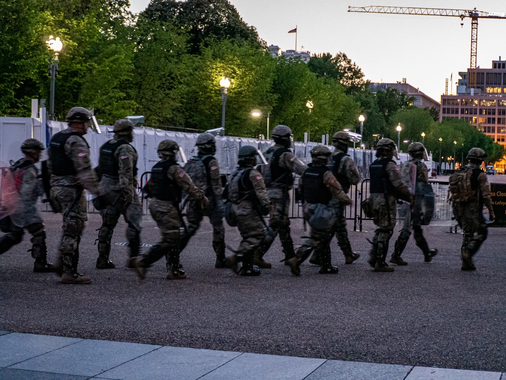 National Guard Support Local Authorities with White House Protest