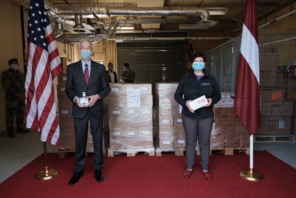 US donates medical supplies to Latvia to help fight COVID-19